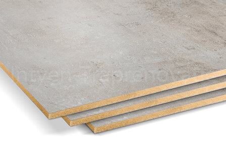 ingezoomd dubbel stootboord van cpl materiaal in de kleur licht beton 40x136cm