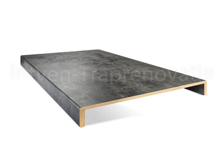 dubbele overzettrede van cpl materiaal in de kleur donker beton 60x136cm